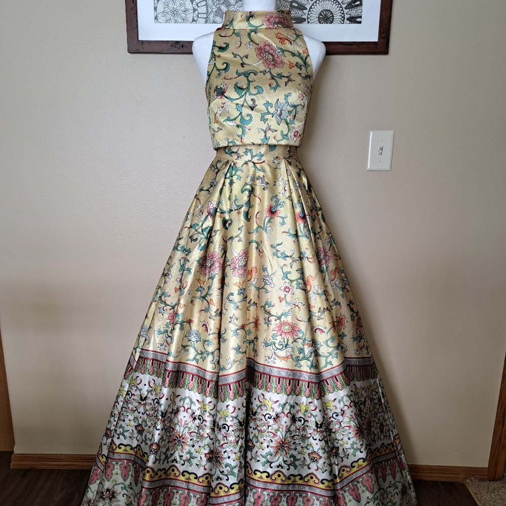 Sherri Hill Yellow Multi 2 pc Ball Gown